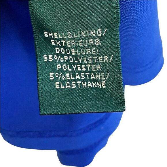 RALPH LAUREN Dress Women's Cobalt Blue V Neck Cocktail Dress with Ruffle US 4 - Picture 9 of 9